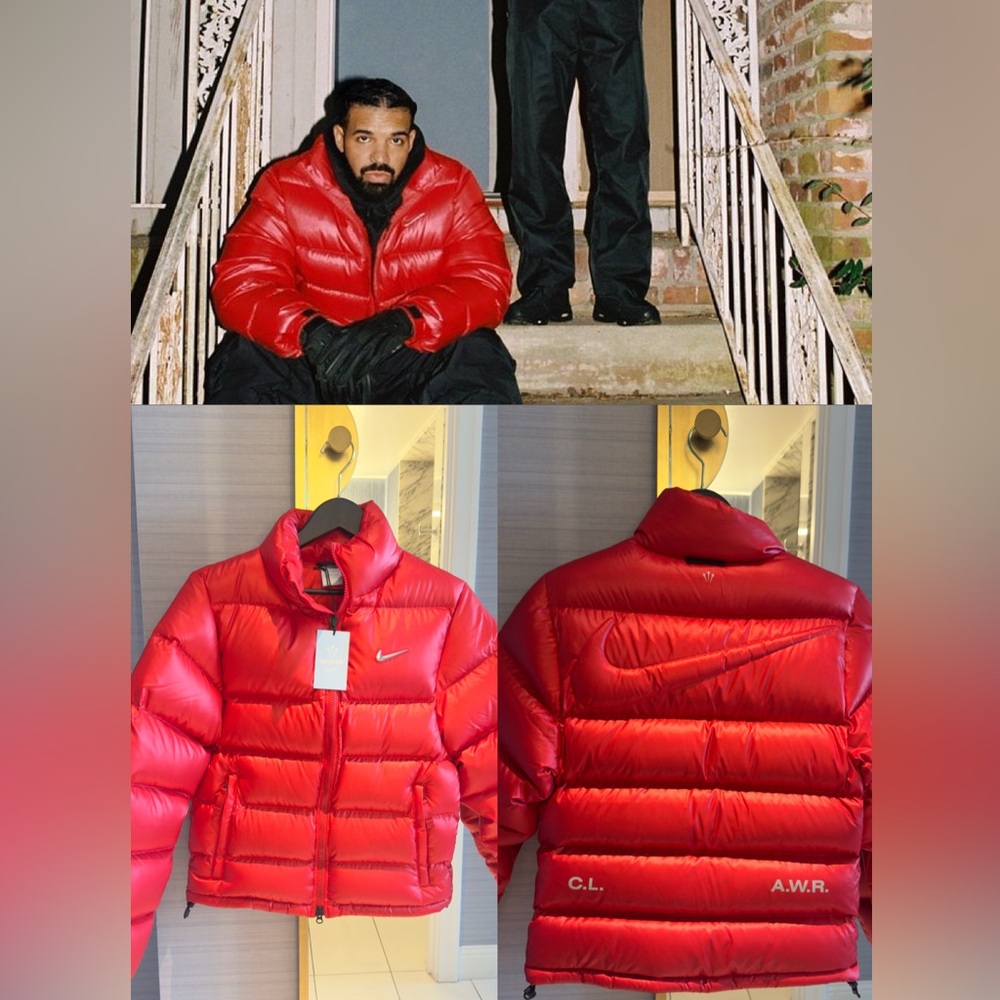 Nike x NOCTA Sunset Red Puffer Jacket Drake Rare!! Size XS - Picture 3 of 11